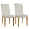 Costway Set of 2 Parsons Upholstered Fabric Chair with Wooden Legs Pink/Beige/Grey/White&Black